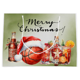 Sacola Para Presentes Grande Horário de Natal de basquete para Jogador