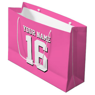 Sacola Para Presentes Grande Hot Pink Sporty Team Jersey