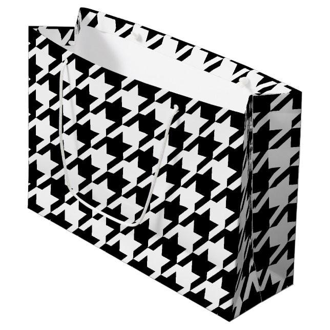 Sacola Para Presentes Grande Houndstooth (Frente inclinada)
