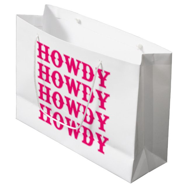 Sacola Para Presentes Grande Howdy Cowgirl Disco Last Rodeo (Frente inclinada)