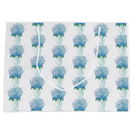 Sacola Para Presentes Grande Hydrangea azul e roxa