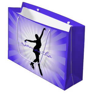 Sacola Para Presentes Grande Ice Skating Figura Skating Design Gift Bag
