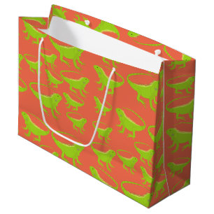 Sacola Para Presentes Grande Iguana Lizard Pattern