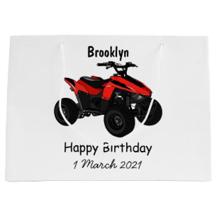 Sacola Para Presentes Grande Ilustração de desenho animado de bicicleta atv