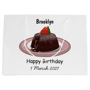 Sacola Para Presentes Grande Ilustração de desenho animado de bolo de lava de c