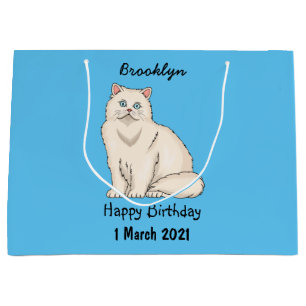 Sacola Para Presentes Grande Ilustração de desenho animado de gato persa