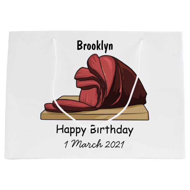 Sacola Para Presentes Grande Ilustração de desenho animado de Ham (Frente)