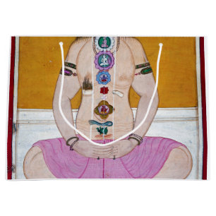 Sacola Para Presentes Grande Ilustração de Yoga Chakra para Meditação