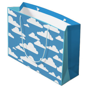SACOLA PARA PRESENTES GRANDE ILUSTRAÇÃO DO CÉU AZUL GRÁFICO E DAS NUVENS BR