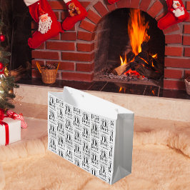 Sacola Para Presentes Grande Ilustração engraçada de veado de Natal grande saco