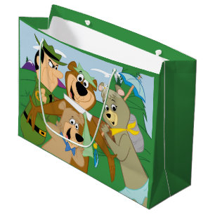 Sacola Para Presentes Grande Imagem da Floresta Enquadrada por Yogi Bear e Amig