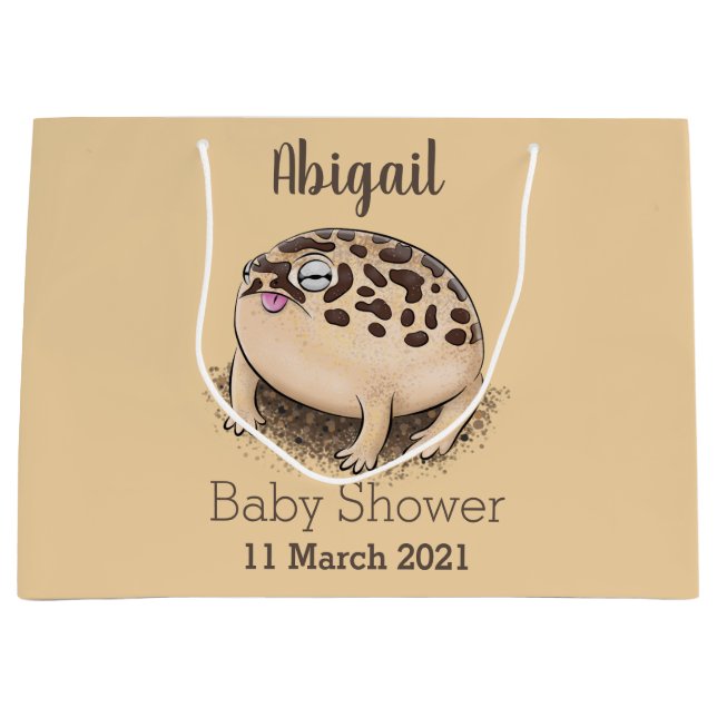 Sacola Para Presentes Grande Imagem de desenho animado do sapo de chuva deserto (Frente)