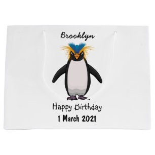 Sacola Para Presentes Grande Imagem do desenho animado de pinguim macarrão-bran
