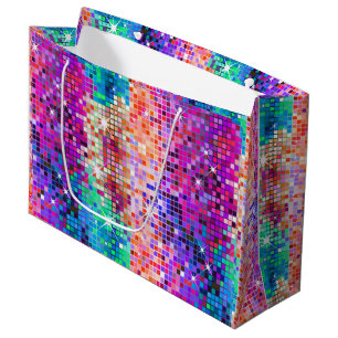 Sacola Para Presentes Grande Imagem do faux glitter da discoteca