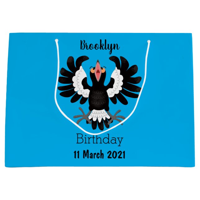 Sacola Para Presentes Grande Imagem engraçada de desenho animado australiano (Frente)