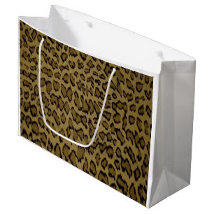 SACOLA PARA PRESENTES GRANDE IMPRESSÃO ANIMAL LEOPARDO