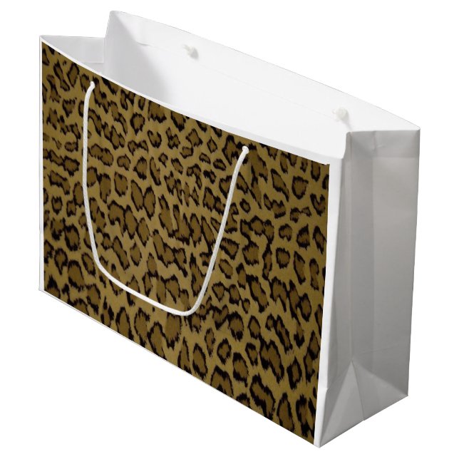 SACOLA PARA PRESENTES GRANDE IMPRESSÃO ANIMAL LEOPARDO (Frente inclinada)