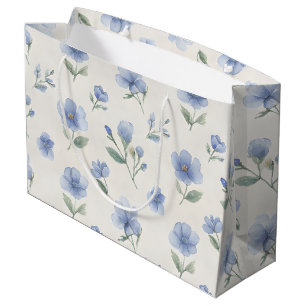 Sacola Para Presentes Grande Impressão Botânica de Flores Silvestres Cottagecor