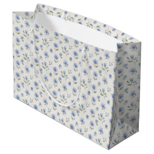 Sacola Para Presentes Grande Impressão Botânica de Flores Silvestres Cottagecor