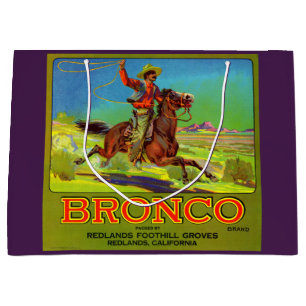 Sacola Para Presentes Grande impressão da caixa de fruta do Bronco 1920