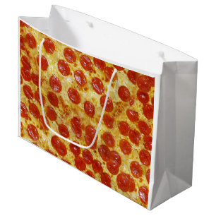 Sacola Para Presentes Grande Impressão da pizza no saco do presente