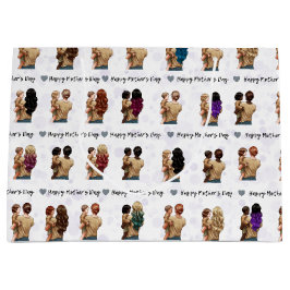 Sacola Para Presentes Grande Impressão de Aquarela de Dia de as mães Feliz Saco