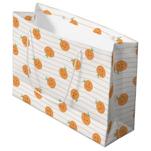 Sacola Para Presentes Grande Impressão de Laranjas Cujas - Grande Saco de Prese