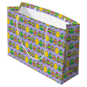 Sacola Para Presentes Grande Impressão de Springtime De Ovos Pintados