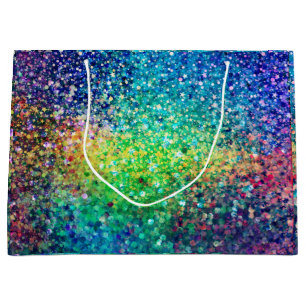Sacola Para Presentes Grande Impressão de textura brilhante colorido e brilho b