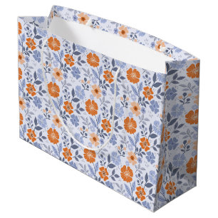 Sacola Para Presentes Grande Impressão Floral Colorida - Saco de Presente Laran