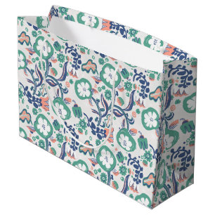 Sacola Para Presentes Grande Impressão Floral Contemporânea de Rabiscos