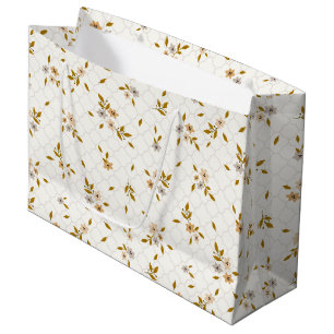 Sacola Para Presentes Grande Impressão Floral Estilizado Grande Saco de Present