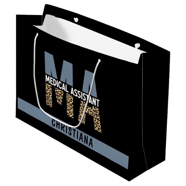 Sacola Para Presentes Grande Impressão Leopardo do Assistente Médico do MÃE Per (Frente inclinada)