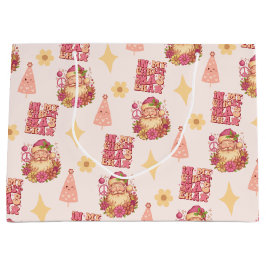 Sacola Para Presentes Grande In My Christmas Era Groovy Santa