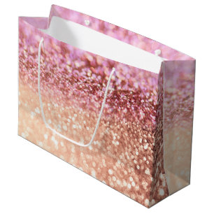 Sacola Para Presentes Grande Inclinação cor-de-rosa Sparkling do brilho de