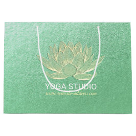 Sacola Para Presentes Grande Instrutor de Meditação do YOGA Studio Reiki Dourad