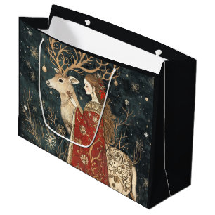 Sacola Para Presentes Grande Inverno Encantado: A Maiden e o Stag