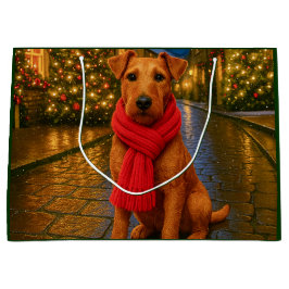 Sacola Para Presentes Grande Irish Terrier Holiday