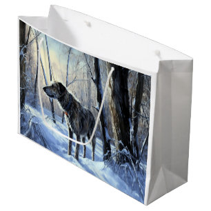Sacola Para Presentes Grande Irish Wolfhound Deixe-o nevar no Natal