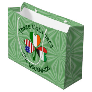 Sacola Para Presentes Grande Irlandês dos EUA - Sinalizadores Shamrock personal