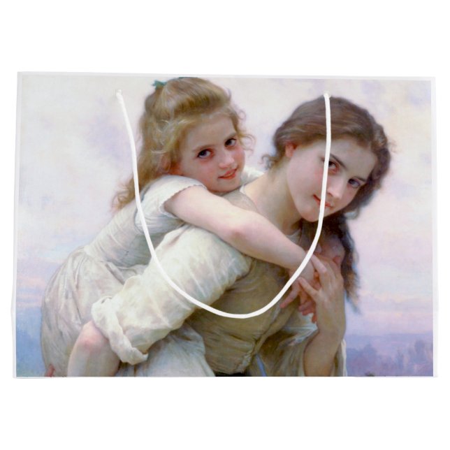 Sacola Para Presentes Grande Irmãs, Bouguereau (Verso)
