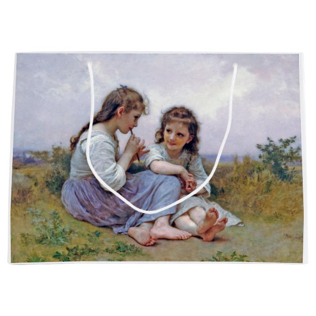 Sacola Para Presentes Grande Irmãs, Bouguereau (Frente)