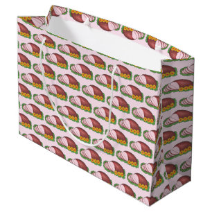 Sacola Para Presentes Grande Janto de Natal Foodie Hams Gift Bag