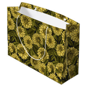 Sacola Para Presentes Grande Jardim Amarelo Dahlia