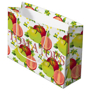 Sacola Para Presentes Grande Jardim de Frutas de tomate