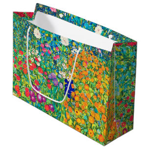 Sacola Para Presentes Grande Jardim Flor, Gustav Klimt