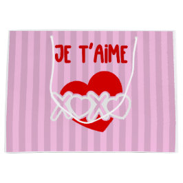 Sacola Para Presentes Grande Je t’aime