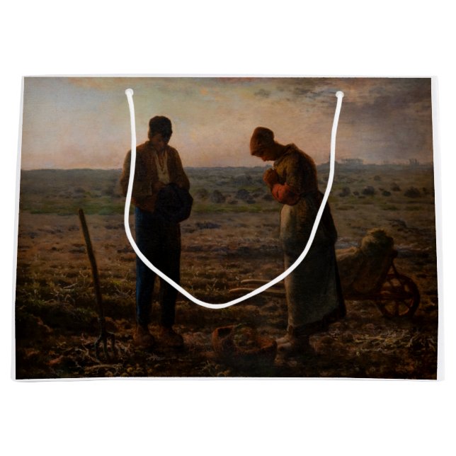 Sacola Para Presentes Grande Jean-Francois Millet - Angelus (Frente)