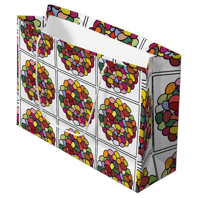 Sacola Para Presentes Grande Jelly Bean Colorful Jelly Bean (Frente inclinada)