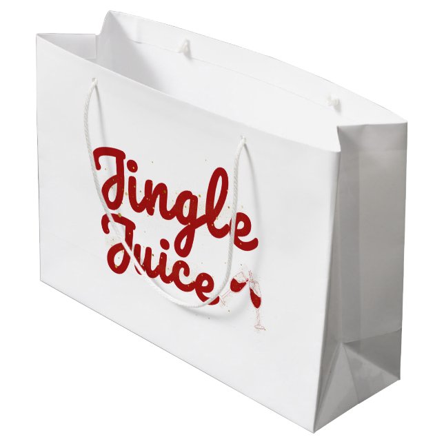 Sacola Para Presentes Grande Jingle Juice, Festa de Férias (Verso inclinado)